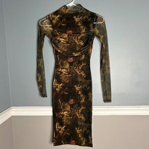 Elegant Artistic Print Midi Dress